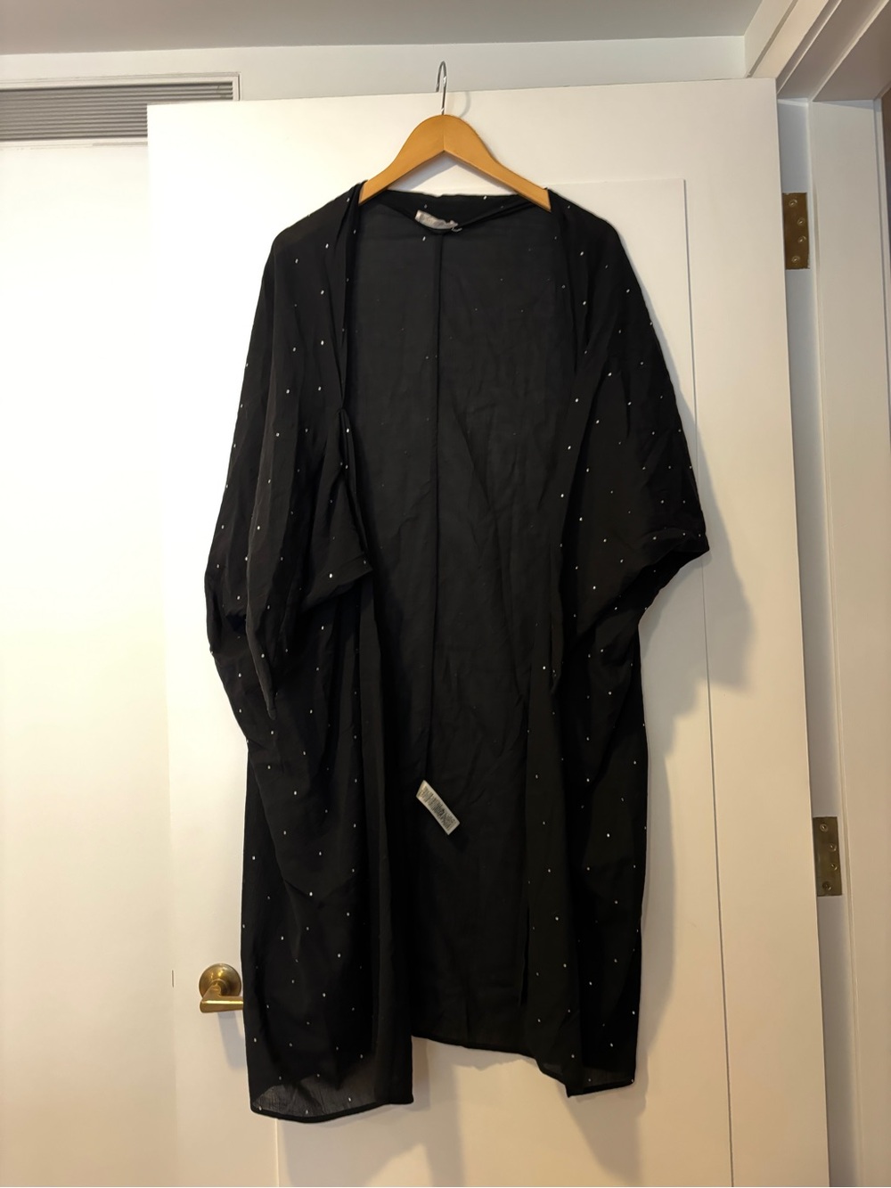 Lightweight Open-Front Kimono with Rhinestones